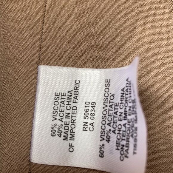 Anne Klein lined fitted fly away jacked color tan - Picture 3 of 5